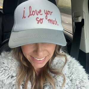 White and Pink Trucker Hat